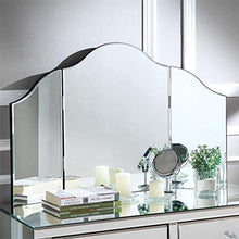 Load image into Gallery viewer, Mirrored Black Vanity Set - 3 Piece Set - Stool and Mirror - EK CHIC HOME