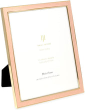 Load image into Gallery viewer, 8x10 White Leather with Gold Metal (Vertical &amp; Horizontal) Picture Frame, - EK CHIC HOME