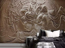 Load image into Gallery viewer, 3D Embossed Cement Female Wallpaper Sculpture Art Wall Murals for Living Room Luxury Home Decor Bedroom - EK CHIC HOME