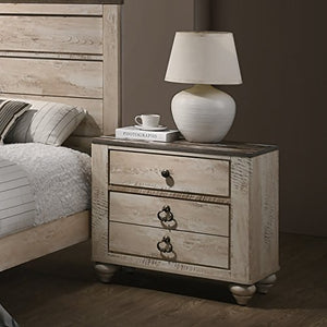 Contemporary White Wash Finish 5 Piece Bedroom Set - EK CHIC HOME