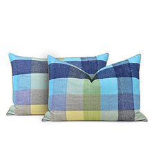 Load image into Gallery viewer, Pack of 2, Plaid Goose Feather and Down Pillow 100% Egyptian Cotton - EK CHIC HOME
