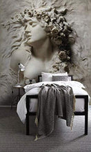 Load image into Gallery viewer, 3D Embossed Cement Wallpaper Woman Sculpture Wall Mural Roman Classical Wall Art - EK CHIC HOME