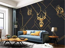 Load image into Gallery viewer, Wall Mural 3D Wallpaper Animal Golden Lines Abstract Living Room - EK CHIC HOME