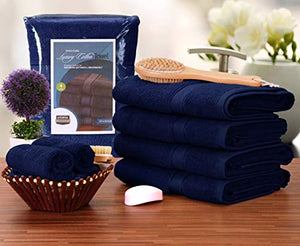 Premium Bath Towels (Pack of 4, 27 x 54) 100% Ring-Spun Cotton Towel Set - EK CHIC HOME