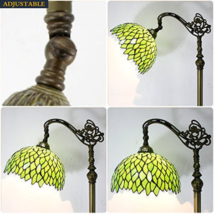Tiffany Reading Floor Lamp Green Wisteria Arched Stained Glass Lamp - EK CHIC HOME
