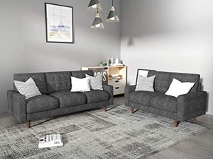 Matte Velvet Mid Century Modern Tufted Living Room Sofa, 71.7", Grey - EK CHIC HOME