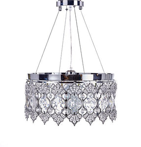 Chrome Finish Modern Crystal Chandelier, Pendant Hanging - EK CHIC HOME