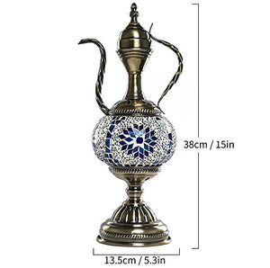 Handmade Mosaic Glass Table Lamp Moroccan Lantern - EK CHIC HOME