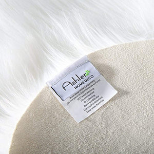 CHIC Soft Faux Sheepskin Fur Chair Couch Cover White Area Rug  2 x 6 Feet - EK CHIC HOME