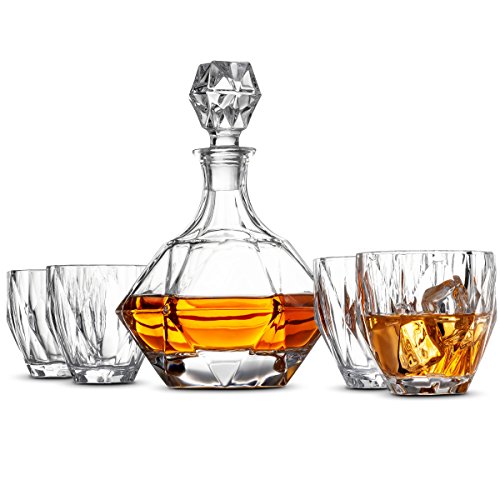 5-Piece European Style Whiskey Decanter and Glass Set - With Magnetic Gift Box - EK CHIC HOME