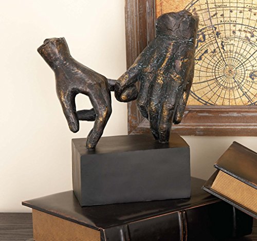 Deco Hands Statue on Block Base - EK CHIC HOME