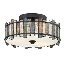 Load image into Gallery viewer, 14-in W Black Tiffany-Style Flush Mount Light - EK CHIC HOME