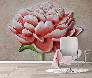 Wall Mural 3D Wallpaper Embossed Minimalist Red FlowersWall Decoration Art - EK CHIC HOME