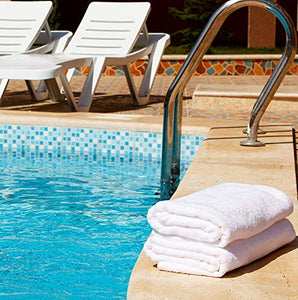 100% Cotton White Bath Towels Set (6 Pack, 22 x 44 Inch) Lightweight High Absorbency - EK CHIC HOME