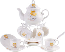Load image into Gallery viewer, Porcelain Tea Gift Sets,  Including White Metal Stand - EK CHIC HOME