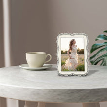 Load image into Gallery viewer, Ivory White Enamel Picture Frame Metal with Silver Plated and Crystals - EK CHIC HOME