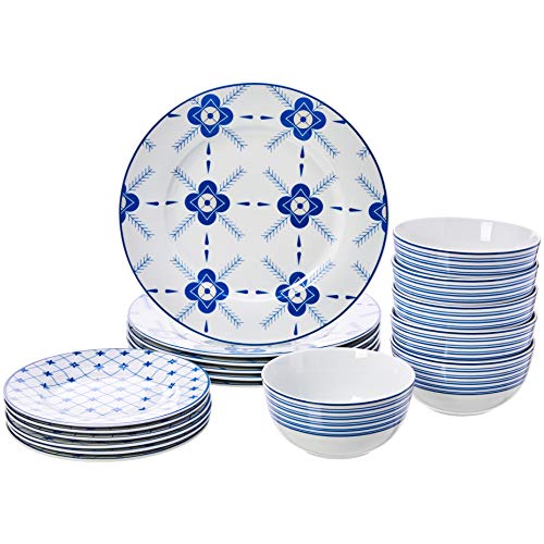 18-Piece Dinnerware Set - Cottage, Service for 6 - EK CHIC HOME