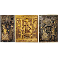Load image into Gallery viewer, Egyptian Temple Steles Tutankhamen, Isis and Horus Wall Sculpture Plaques, 10 Inch, Set of Three - EK CHIC HOME