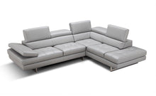 Load image into Gallery viewer, Sectional Sofa Light Grey Italian Genuine Leather Modern (Left) - EK CHIC HOME