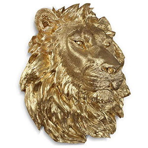 Wall Large Gold Lion Head 17" - Handmade Farmhouse Decor - EK CHIC HOME