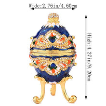 Load image into Gallery viewer, Hand Painted Enameled Colorful Faberge Egg Style Decorative Hinged Jewelry Trinket Box - EK CHIC HOME