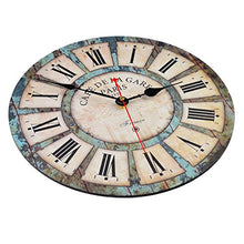 Load image into Gallery viewer, 12 Inch Vintage France Paris French Country Style Design Silent Wooden Wall Clock - EK CHIC HOME