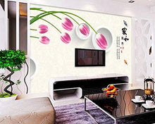 Load image into Gallery viewer, Wall Mural 3D Wallpaper Tulip Circle Modern Minimalist Wall Decoration Art - EK CHIC HOME