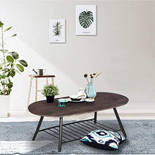 Load image into Gallery viewer, Coffee Table Wooden Industrial Feel Round Cocktail Table with Lower Metal Frame - EK CHIC HOME