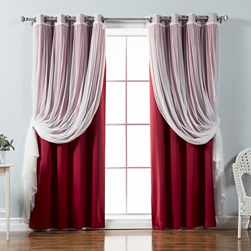 Mix & Match Tulle Sheer Lace & Blackout Curtain Set  52