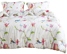 Load image into Gallery viewer, Floral Comforter Set, Botanical Flowers and Birds Pattern Printed,100% Cotton - EK CHIC HOME