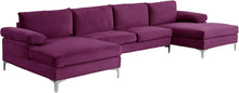 Load image into Gallery viewer, Large Velvet Fabric U-Shape Sectional Sofa, Double Extra Wide Chaise - EK CHIC HOME