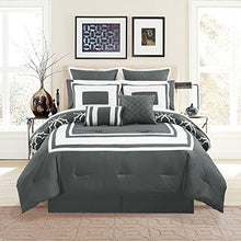 Load image into Gallery viewer, 12 Piece Gray Comforter Set with Sheets Queen - EK CHIC HOME