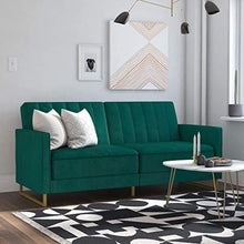Load image into Gallery viewer, Modern Sofa Bed and Couch, Green Velvet Futon - EK CHIC HOME