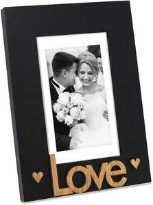 Black Wood Sentiments “Love” Picture Frame, 4x6 inch - EK CHIC HOME
