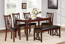 Load image into Gallery viewer, Brooksville 6-Piece Dining Table Set with Bench, Cherry - EK CHIC HOME