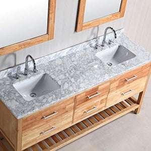 CHIC Element London Double Sink Vanity Set, 72-Inch, Oak Finish - EK CHIC HOME