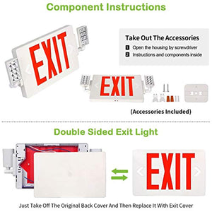 Ultra Slim Red Exit Sign - 4 Pack - EK CHIC HOME