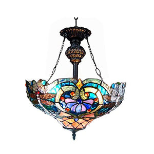 Elizabeth Tiffany Style Victorian 2-Light Inverted Ceiling Pendant - EK CHIC HOME