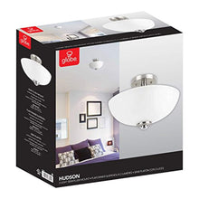 Load image into Gallery viewer, Hudson 2 Semi-Flush Mount Ceiling Light, Brushed Nickel Finish, Frosted Glass Shade - EK CHIC HOME