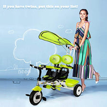 Load image into Gallery viewer, 4 in 1 Twins Kids Trike Baby Toddler Tricycle Safety Double Rotatable Seat w/Basket - EK CHIC HOME