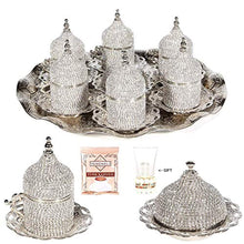 Load image into Gallery viewer, 27 Pc Turkish Greek Arabic Coffee Espresso Cup Saucer Swarovski Crystal Set - EK CHIC HOME