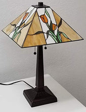 Load image into Gallery viewer, Tiffany Style Floral Mission Table Lamp 21 in High, Multicolor - EK CHIC HOME