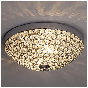 11.8 Inches Small Clear Crystal Beads Bowl Shaped Chrome Finish Base Chandelier - EK CHIC HOME