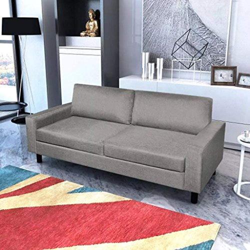 3-Seater Modern Sofa, Sofa Futon Couch with Armrest  Light Gray - EK CHIC HOME