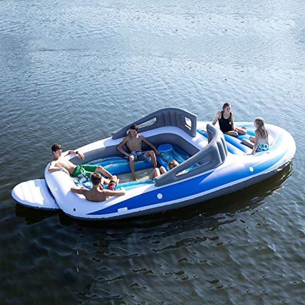 6-Person Inflatable Bay Breeze Boat Island - EK CHIC HOME
