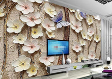 Load image into Gallery viewer, Wall Mural 3D Wallpaper Floral Relief Butterfly Wall Decoration Art - EK CHIC HOME