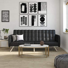 Load image into Gallery viewer, Modern Style with Tufted Cushion, Arm Rests and Chrome Legs, - Black Faux Leather - EK CHIC HOME