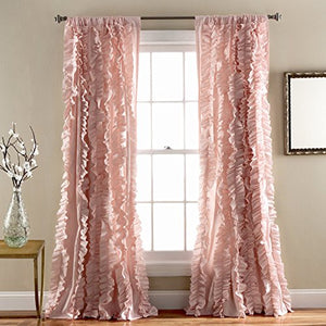 Belle Window Panel (Single Curtain)), 84" x 54" Pink - EK CHIC HOME