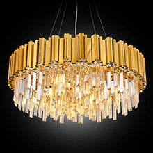 Load image into Gallery viewer, Luxury  Raindrop Gold Plated Modern Crystal Chandelier W27.6&quot; - EK CHIC HOME