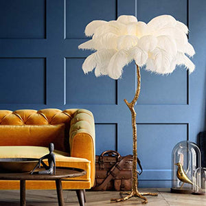 Feather Floor Lamp Table Lamp Gold Copper Tree Standing Lamp Stand - EK CHIC HOME